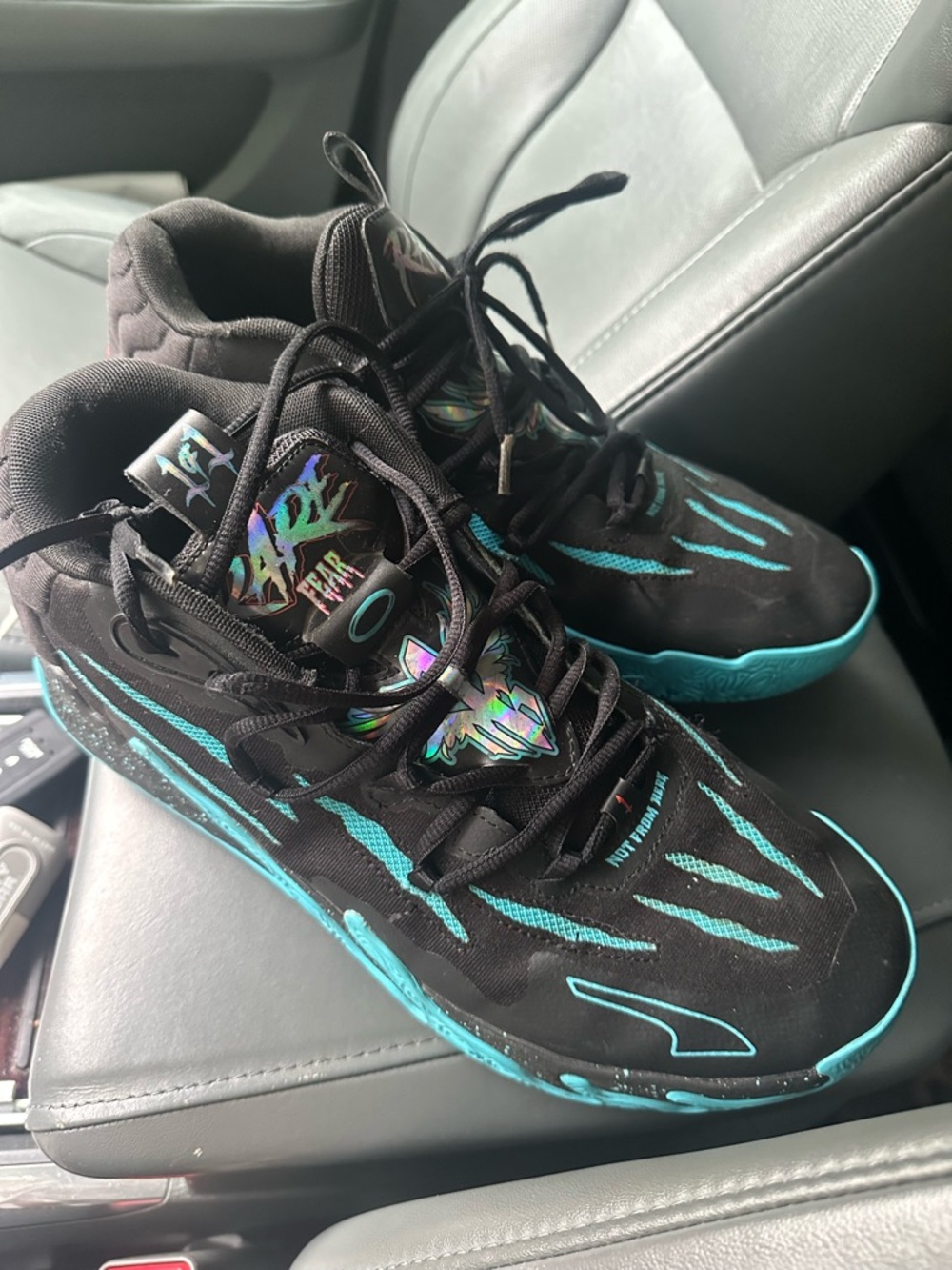 Puma LaMelo Ball MB Basketball Shoes Black Teal Rare Sole Men’s Size 12